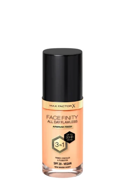 Facefinity All Day Flawless 3v1 make-up, W44 Warm Ivory