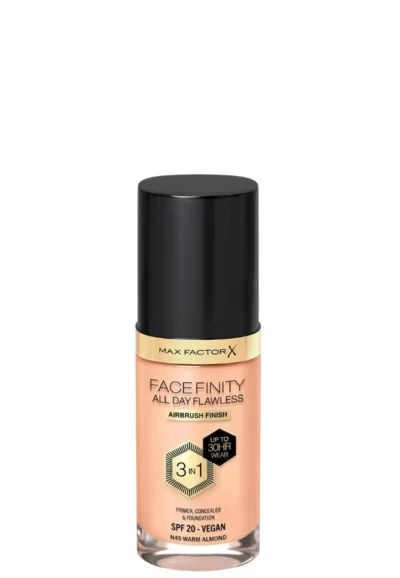 Facefinity All day Flawless 3v1 make-up, 045 Warm Almond