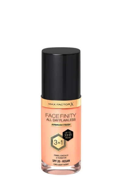 Facefinity All Day Flawless 3v1 make-up, C40 Light Ivory